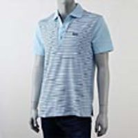 BOSS HUGOBOSS[ボス ヒューゴボス]　ストレッチ 鹿の子ポロシャツ[ベビーブルー×ボーダー]