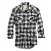 アメリカンイーグル メンズAE Checked Western Shirt (Black)