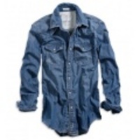 アメリカンイーグル メンズAE Denim Shirt (Blue)