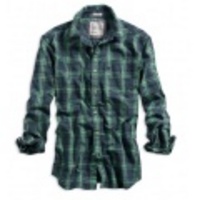 アメリカンイーグル メンズAE Plaid Shirt (Green)