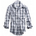 アメリカンイーグル メンズAE Plaid Shirt (Grey)