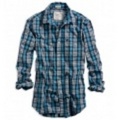 アメリカンイーグル メンズAE Plaid Shirt (Turquoise)