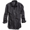 アメリカンイーグル メンズAE Premium Striped Shirt (Black)