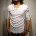 Special cotton rib 3/5s U-neck Tee with Scorpion:イエロールビー[YELLOWRUBY]