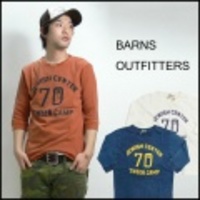 BARNS【バーンズ】袖サーマル天竺7分袖Tシャツ「70ｔｈ」