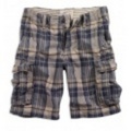 アメリカンイーグル メンズAE PLAID CARGO SHORTS (Blue)