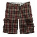 アメリカンイーグル メンズAE PLAID CARGO SHORTS (Burgundy)