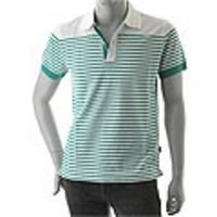 BOSS HUGOBOSS[ボス ヒューゴボス]　鹿の子ポロシャツ[ホワイト×グリーンのボーダー]