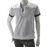 BOSS HUGOBOSS[ボス ヒューゴボス]　鹿の子ポロシャツ[ホワイト×ダークネイビーのボーダー]