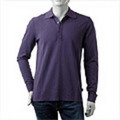 BOSS HUGOBOSS[ボス ヒューゴボス]　鹿の子長袖ポロシャツ[パープル]