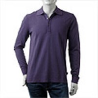 BOSS HUGOBOSS[ボス ヒューゴボス]　鹿の子長袖ポロシャツ[パープル]