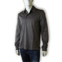 BOSS HUGOBOSS[ボス ヒューゴボス]　天竺編み長袖ポロシャツ[ダークグレー]