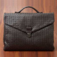 BOTTEGA VENETA[ボッテガ・ヴェネタ]　イントレチャートのブリーフケース[コーヒーブラウン]