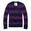 アメリカンイーグルメンズ AE Striped V-Neck Sweater (Deepest Navy)