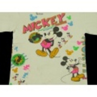 M★古着ビンテージTシャツ 80s ミッキーマルチプリント 白