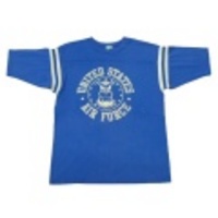 M★古着フットボールTシャツ80sエアフォースフロッキー青