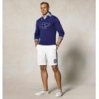 POLO RUGBY(ポロラグビー)　COTTON WING R SHAWL SWEATER【Royal W/ Cream】