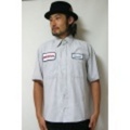 Used Remake Stripe S/S Work Shirt/ユーズド リメイク ストライプ 半袖ワークシャツ M 025