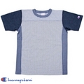 《51％ＯＦＦ》Ｃｈａｍｐｉｏｎ（チャンピオン）　先染めストライプ柄　袖切替リバースウィーブＴシャツ　【ネット限定】