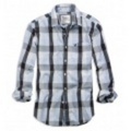 アメリカンイーグル メンズAE BUFFALO PLAID SHIRT (Light Blue)