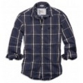 アメリカンイーグル メンズAE PLAID SHIRT (Navy)