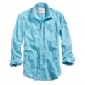 アメリカンイーグル メンズAE STRIPED SHIRT (Turquoise)