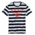 アメリカンイーグル メンズAE Striped Graphic T (Classic Navy)