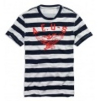 アメリカンイーグル メンズAE Striped Graphic T (Classic Navy)