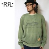 【RRL】 Ralph Lauren Doble V Printed Sweat Shirt/ ラルフローレン ダブルアールエルダブル 両V プリント ポケット付き トレーナー