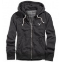 アメリカンイーグル メンズAE HEATHERED FULL-ZIP HOODIE (True Black)