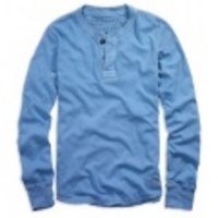 アメリカンイーグル メンズAE Long Sleeve Henley (Painter Blue)