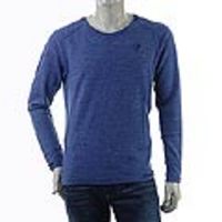 DIESEL[ディーゼル]　ウール／麻混クルーネックセーター[ブルー]