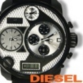 DIESEL ディーゼル 腕時計 メンズ腕時計　アナログ＆デジタル 革バンド 最大級BIGフェイス DZ7126