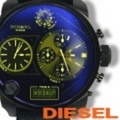 DIESEL[ディーゼル]メンズ腕時計　アナログ＆デジタル×革バンド★最大級BIGフェイス★青紫×黒(DZ7127)