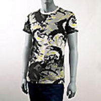 DIESEL[ディーゼル]　クルーネックＴシャツ[ライトグレー×ブラック]