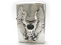 【THIRTEEN DESIGNS】FZ-02 GULL WING SKULL ZIPPO:ブースカバイリトルロック [BOO.SCA by LITTLEROCK]