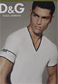 D&G[ディー＆ジー]　ストレッチＶネックＴシャツ[ピュアホワイト]