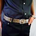 3LINE STUDSケイコウBELT:イエロールビー[YELLOWRUBY]