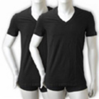 DOLCE&GABBANA[ドルチェ＆ガッバーナ]　ストレッチＶネックＴシャツ２枚セット[ブラック]