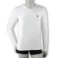 EMPORIO ARMANI[エンポリオ・アルマーニ]　ストレッチ モダール長袖VネックＴシャツ[ピュアホワイト]