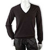 GUCCI[グッチ]　シルク混Ｖネックセーター[ビターブラウン]