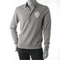 GUCCI[グッチ]　ピュアウール 長袖ニットポロ[ヘザーグレー]