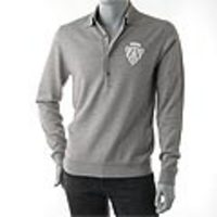 GUCCI[グッチ]　ピュアウール 長袖ニットポロ[ヘザーグレー]