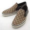 GUCCI[グッチ] レザーコンビスリッポン[ベージュ×コーヒーブラウン]212225 fve80 9760