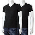 HUGO HUGOBOSS[ヒューゴ ヒューゴボス]　ストレッチＶネックＴシャツ２枚セット[ブラック]