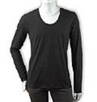 HUGO HUGOBOSS[ヒューゴ ヒューゴボス]　長袖ＵネックＴシャツ[カーボンブラック]