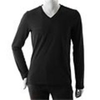 HUGO HUGOBOSS[ヒューゴ ヒューゴボス]　オーガニックコットン 長袖ＶネックＴシャツ[ブラック]