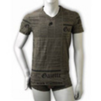 John Galliano[ジョン・ガリアーノ]　ストレッチＶネックＴシャツ[オリーブグリーン]