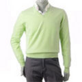 LUIGI BORRELLI[ルイジ・ボレッリ]　ソフトタッチピュアカシミア Ｖネックセーター［アップルグリーン］