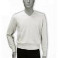 LUIGI BORRELLI[ルイジ・ボレッリ]　ピュアコットンＶネックセーター[ホワイト]